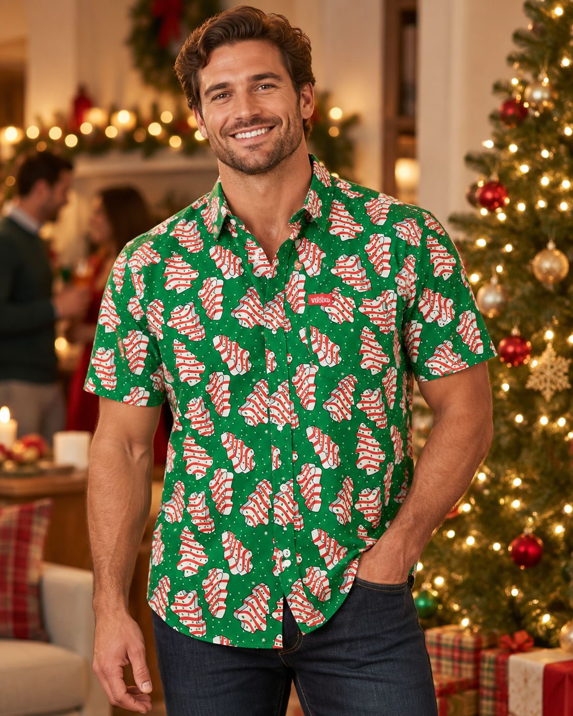 Christmas Tree Cake Button Down