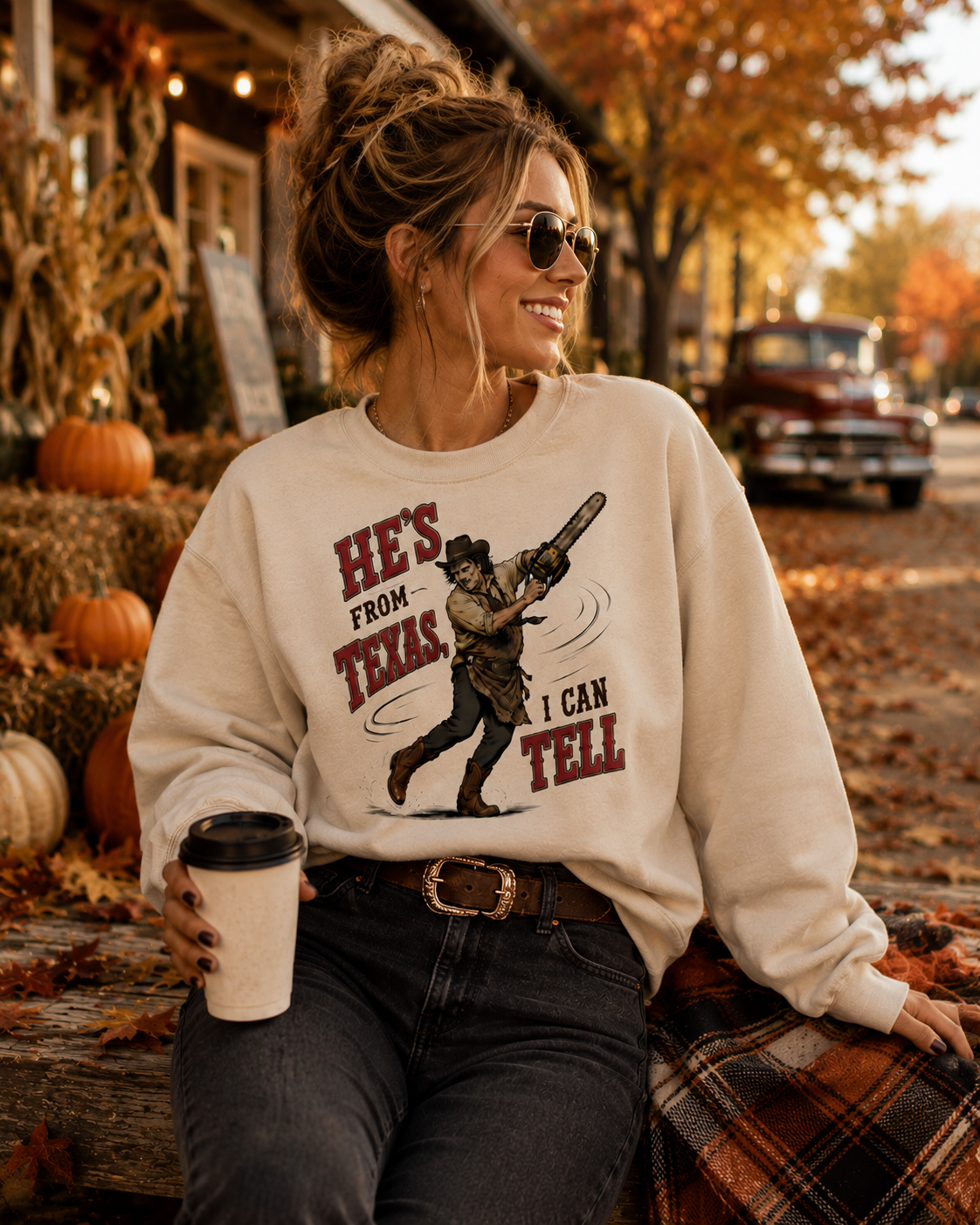 He's from Texas - Crewneck Sweatshirt