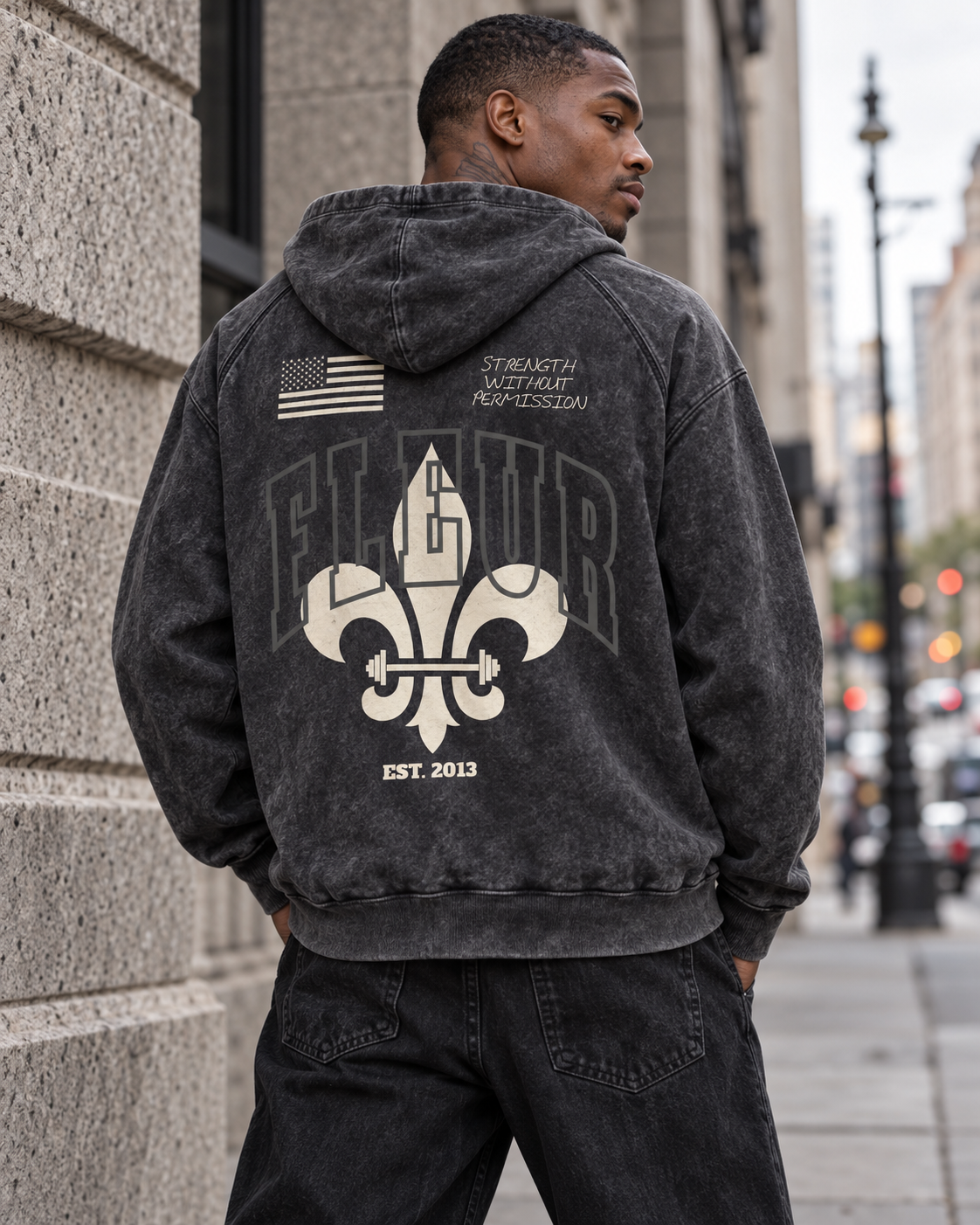 FLEUR x Barbell VooDoo Mineral Wash Hoodie